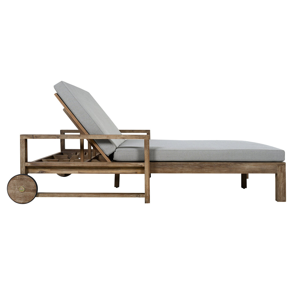 TREXM 1-Piece Farmhouse-styled Wooden Outdoor Sunbed
