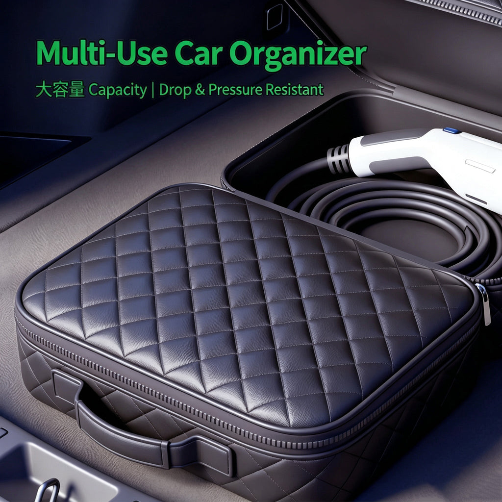 EV Charging Gun Storage Bag, Electric Car Portable Charger Organizer Box, Trunk Charging Cable Storage Pouch