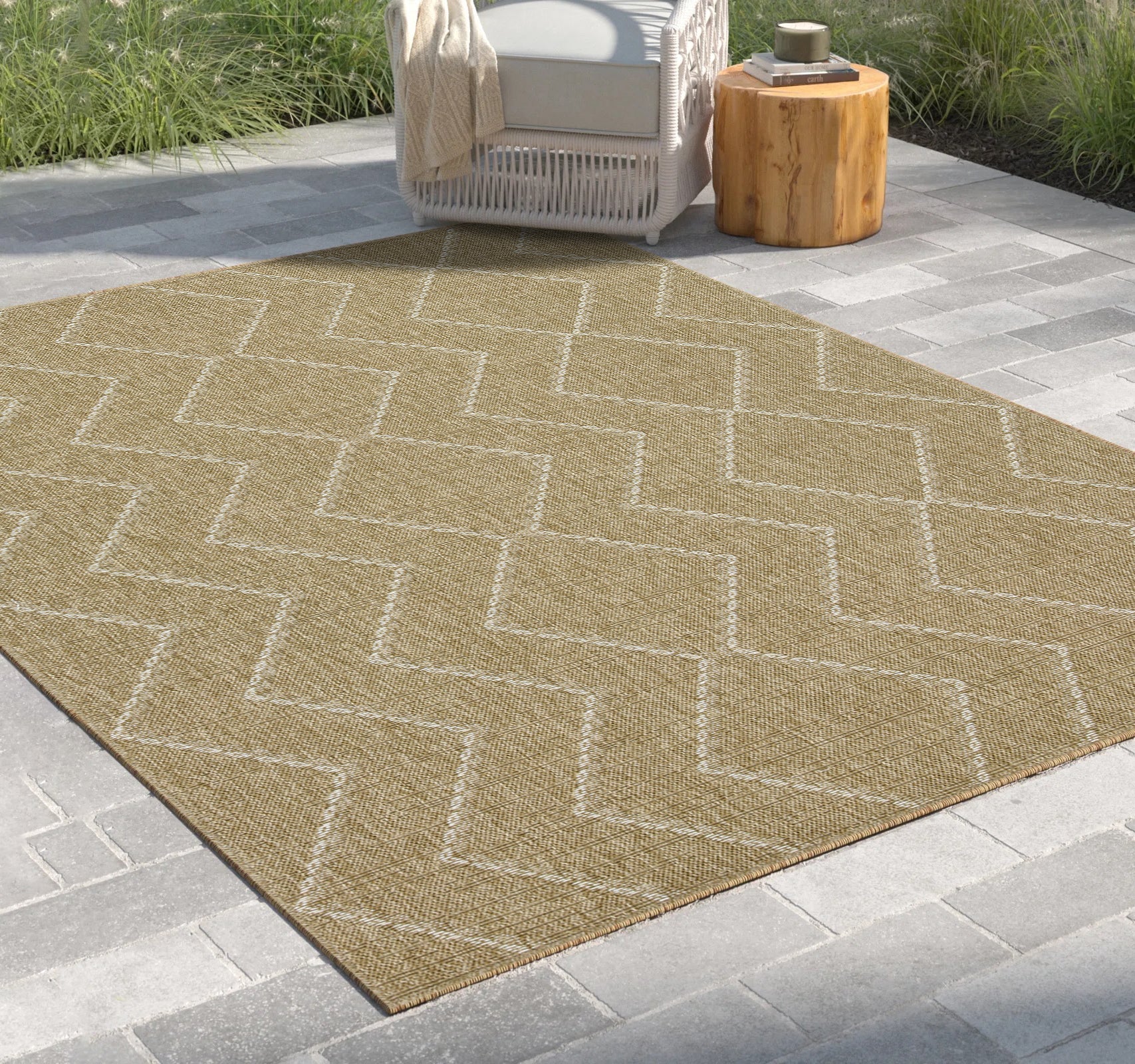 Earth GC_NTL1011 Jute/White Area Rug
