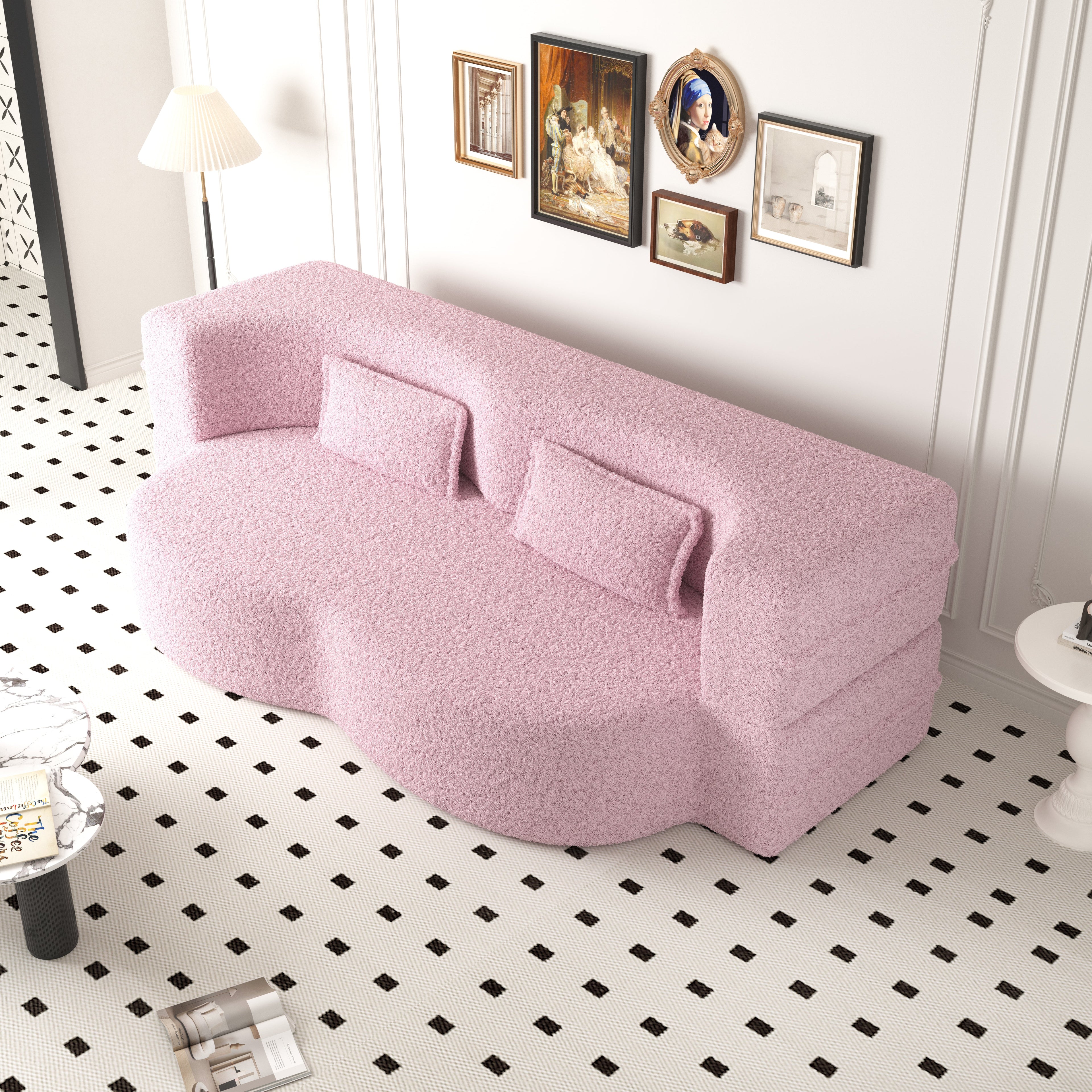 Modern Floor Sofa With 2 Pillows