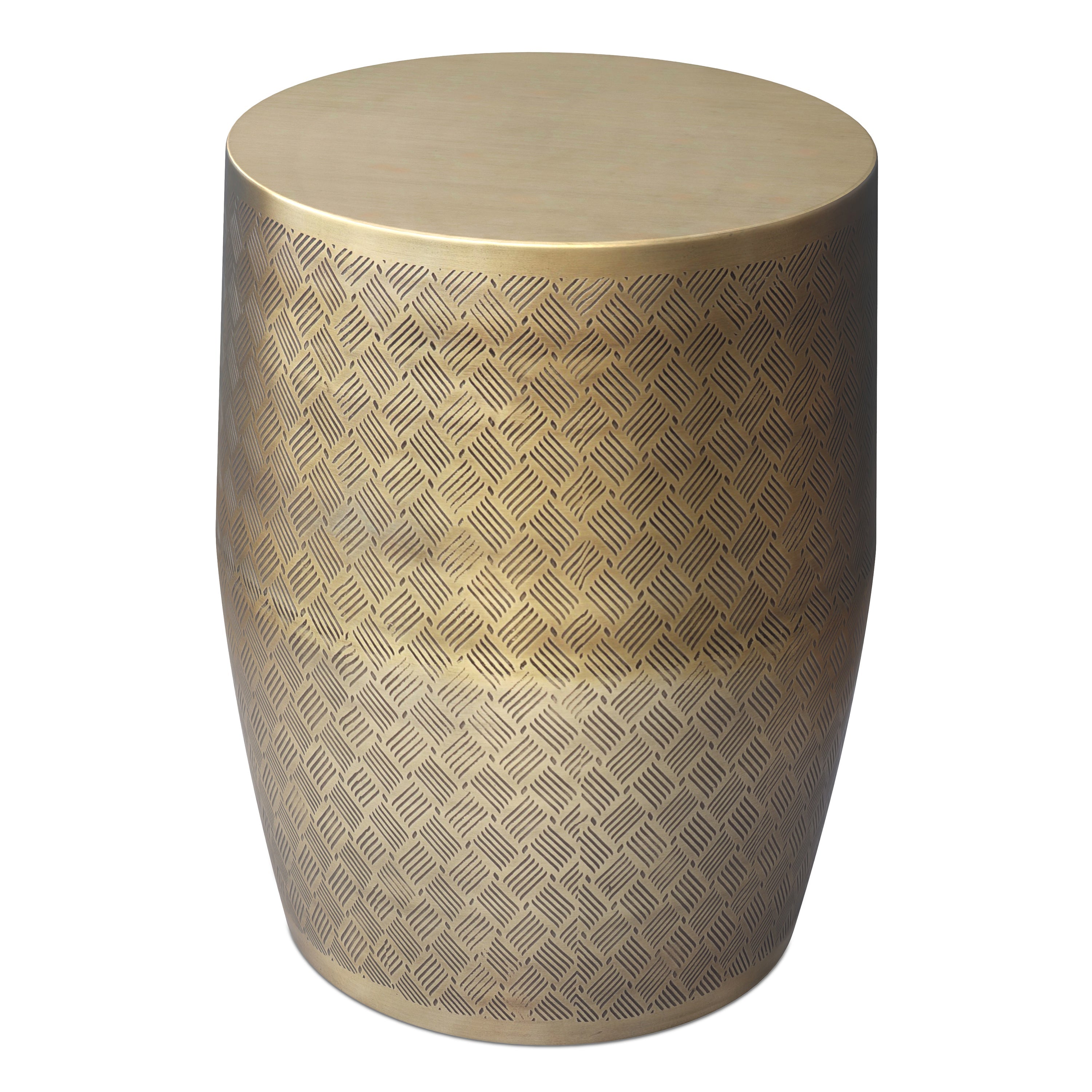 Johnsen 18 Inch Cross Hatch Pattern Accent Table