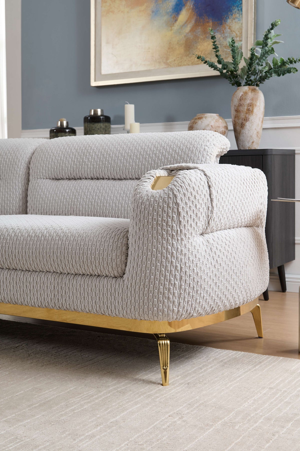 Zoe Modern Style 2PC Living Room Set (Sofa + Loveseat)