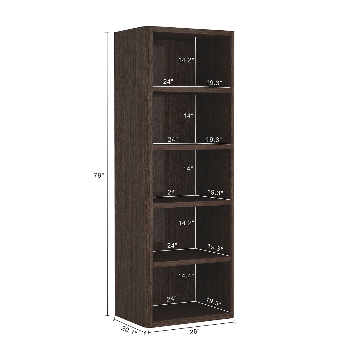 Rivington 28" Open Bookcase in Dark