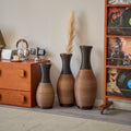 Hand-Woven PVC Rattan Vases Set of 3