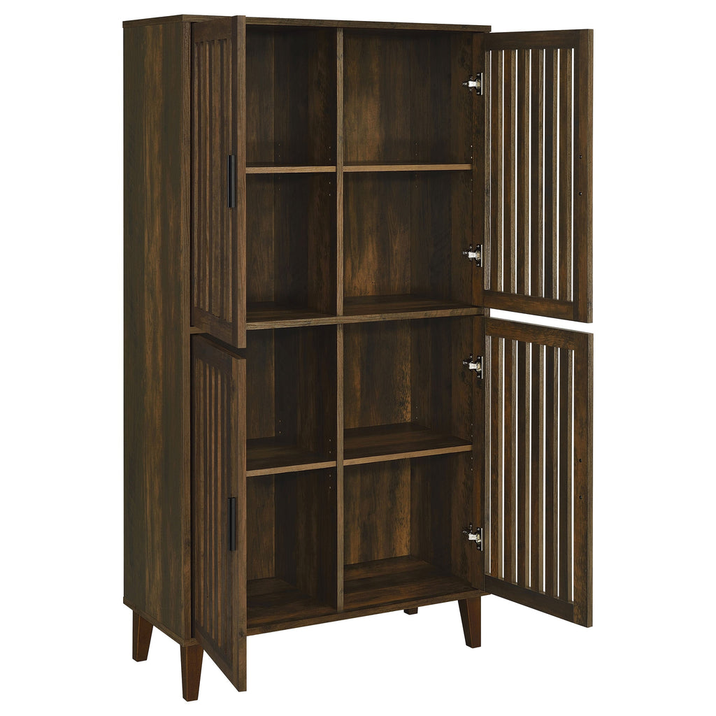 Sakai Dark Pine 4-Door Tall Accent Cabinet