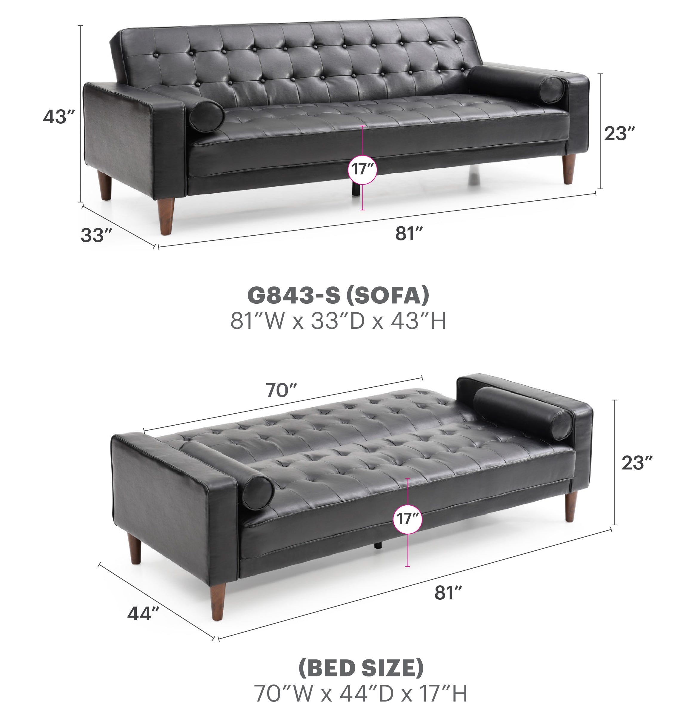 Glory Furniture Andrews G843A-S Sofa Bed