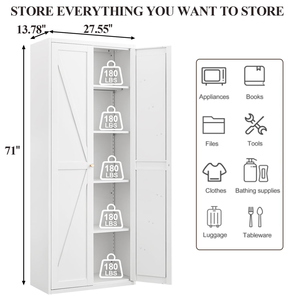 Metal Adjustable 2 Doors Storage Cabinet