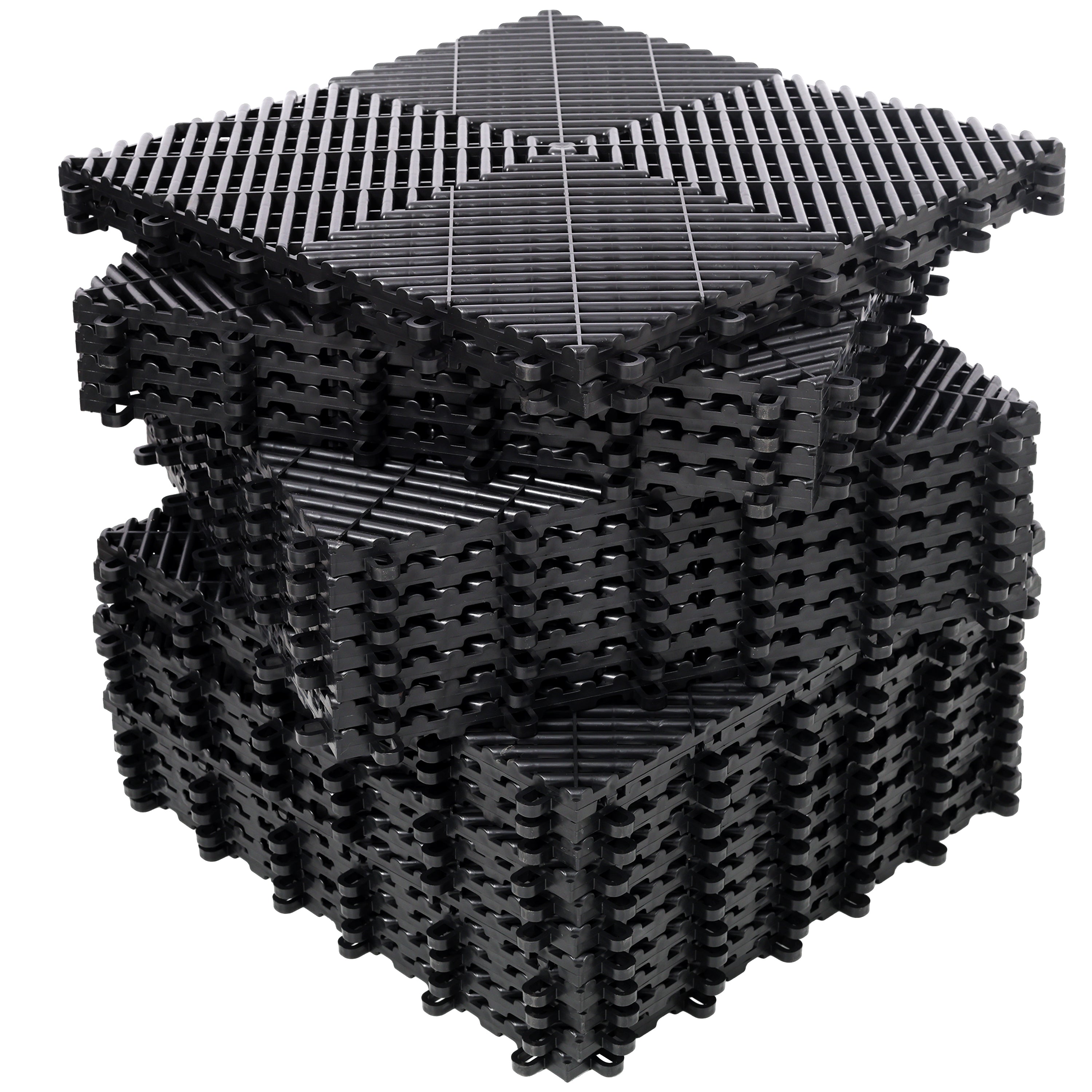25pcs Plastic Garage Floor Mats - 15.6"x15.6"