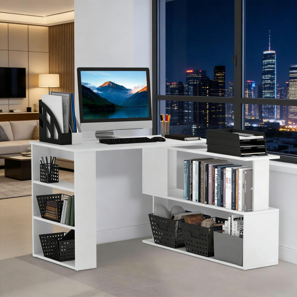 Writing Table Workstation - L Shaped Corner Computer Desk