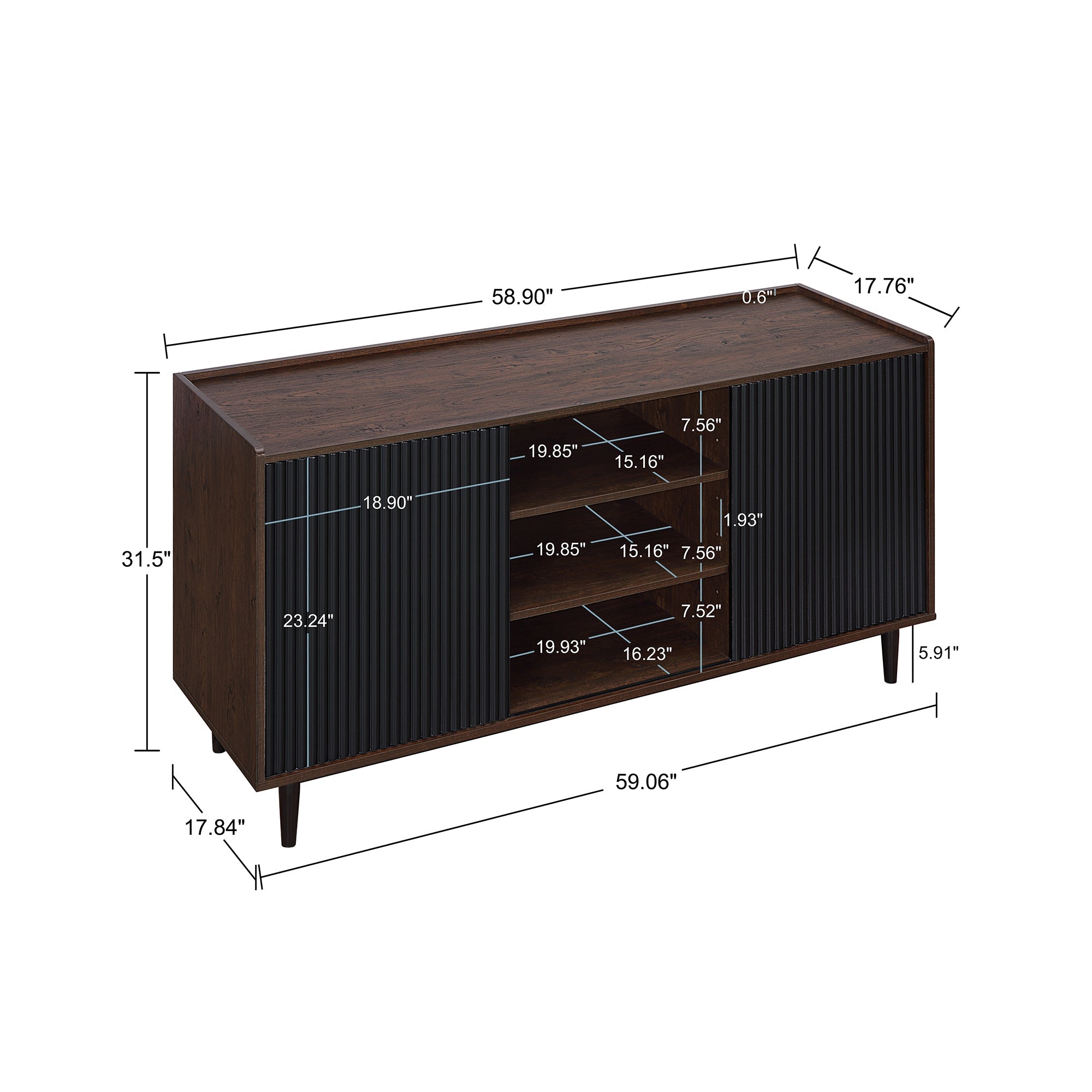 Duane 59" Fluted Sideboard