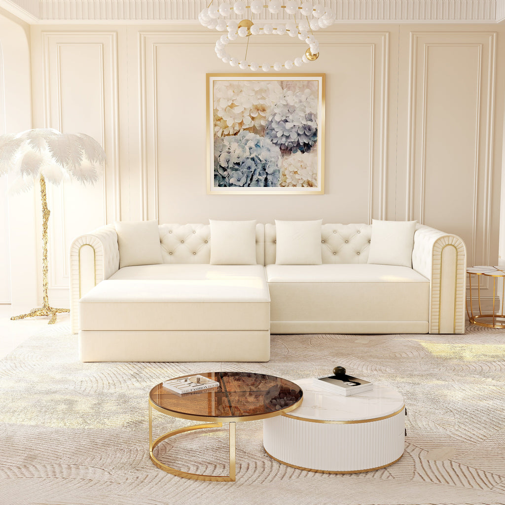 90.6" 3-in-1 Convertible Sleeper Sofa