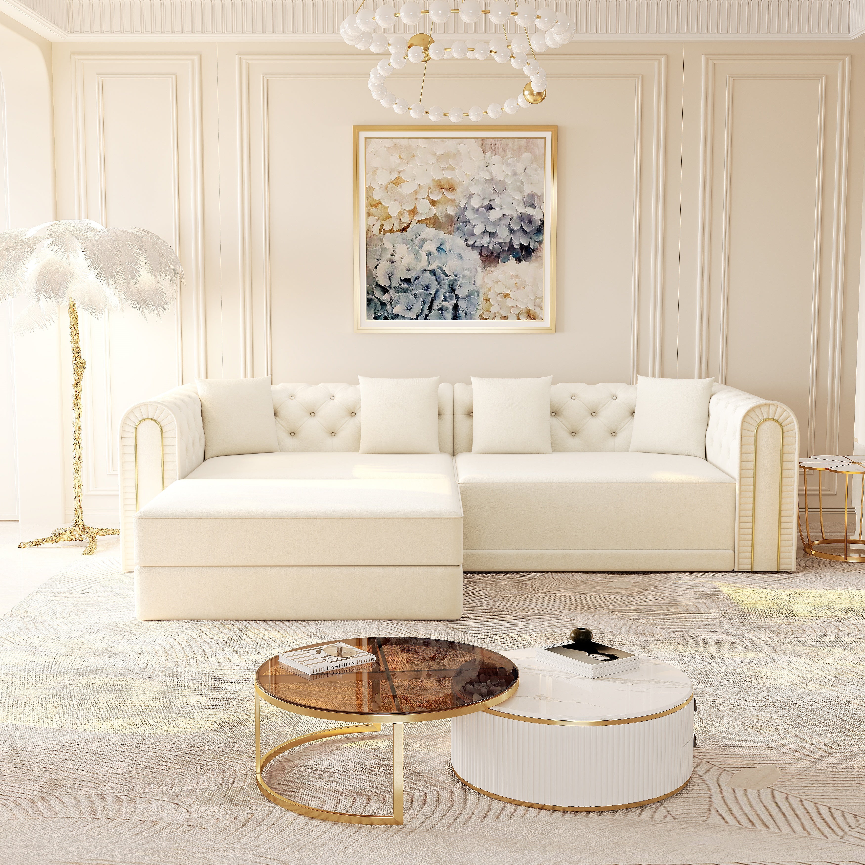 90.6" 3-in-1 Convertible Sleeper Sofa