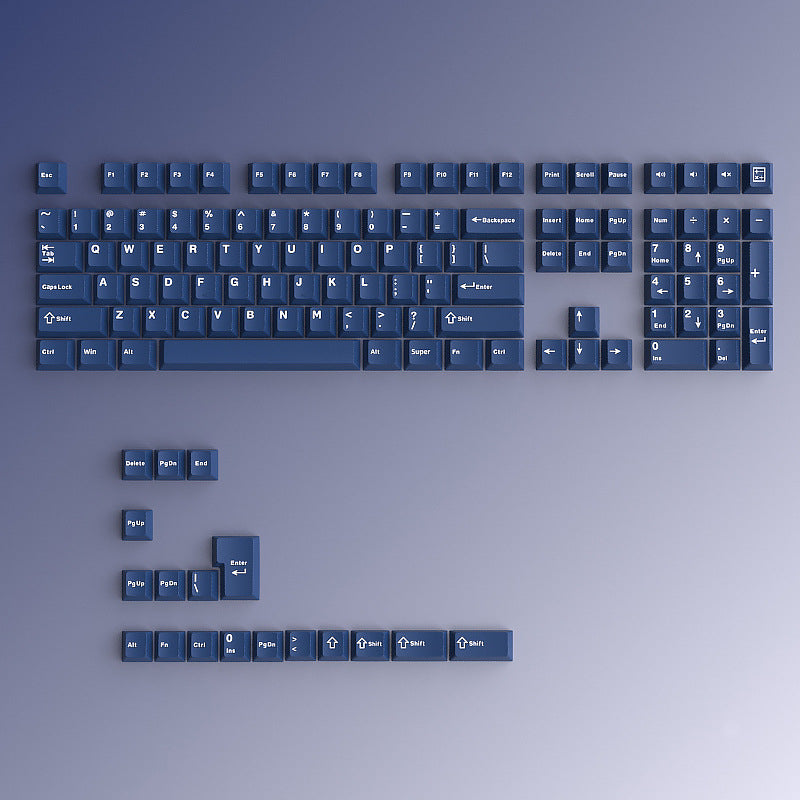 PBT Material Carved Height Two-tone Blue Key Cap