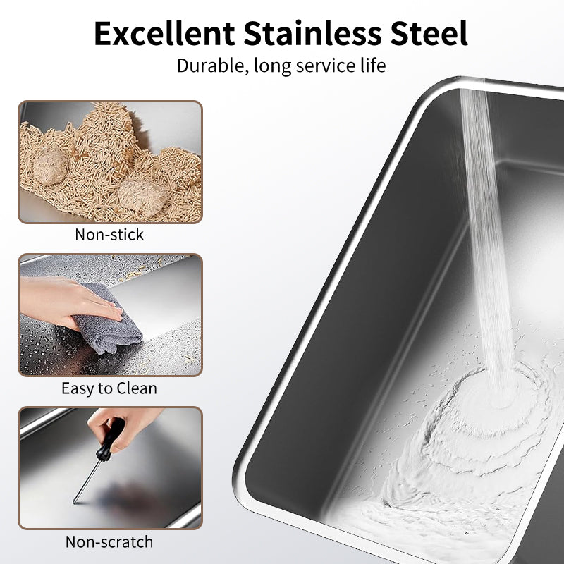 Stainless Steel Cat Litter Box - Big Size
