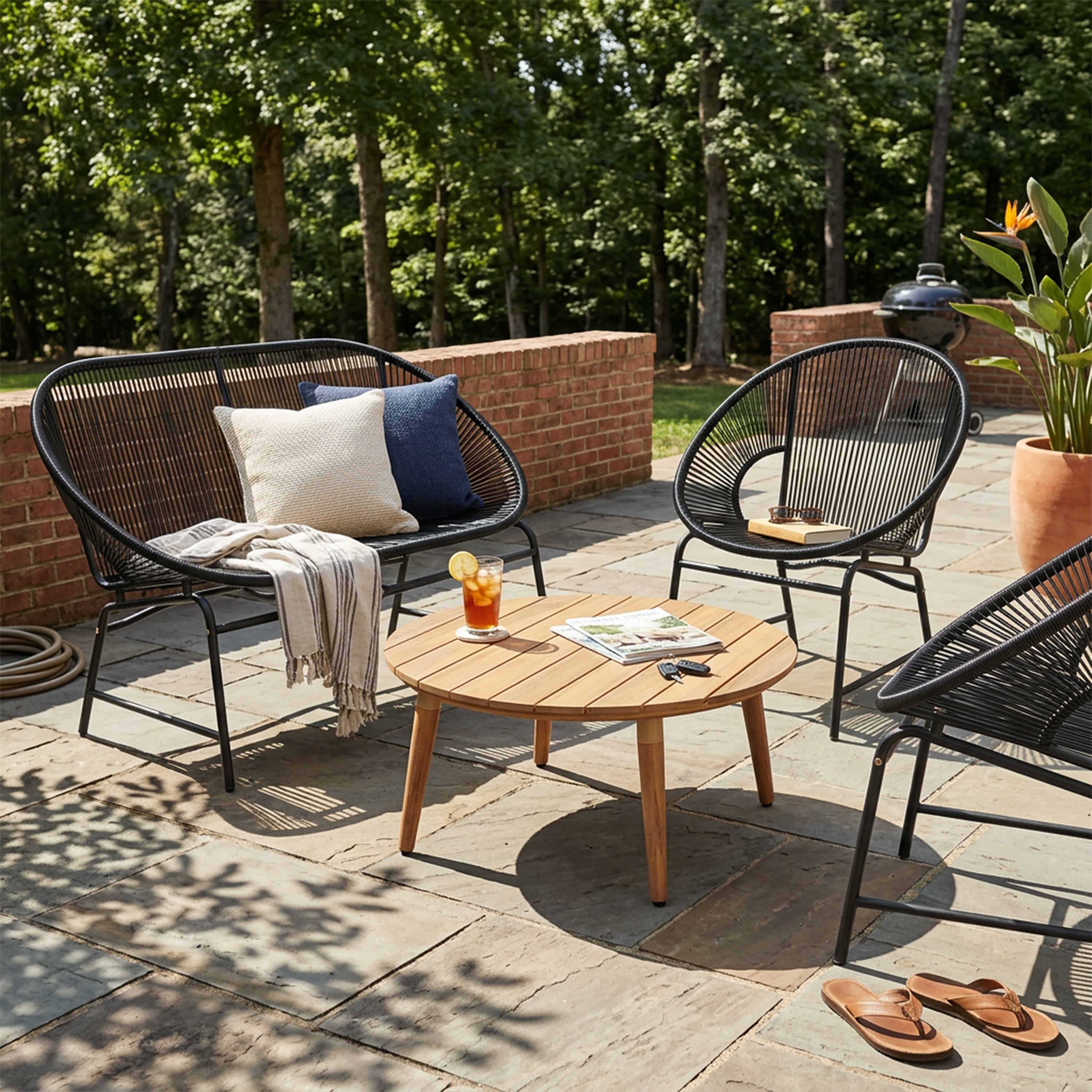 NUSA Outdoor Patio 4-Pcs Chat Set