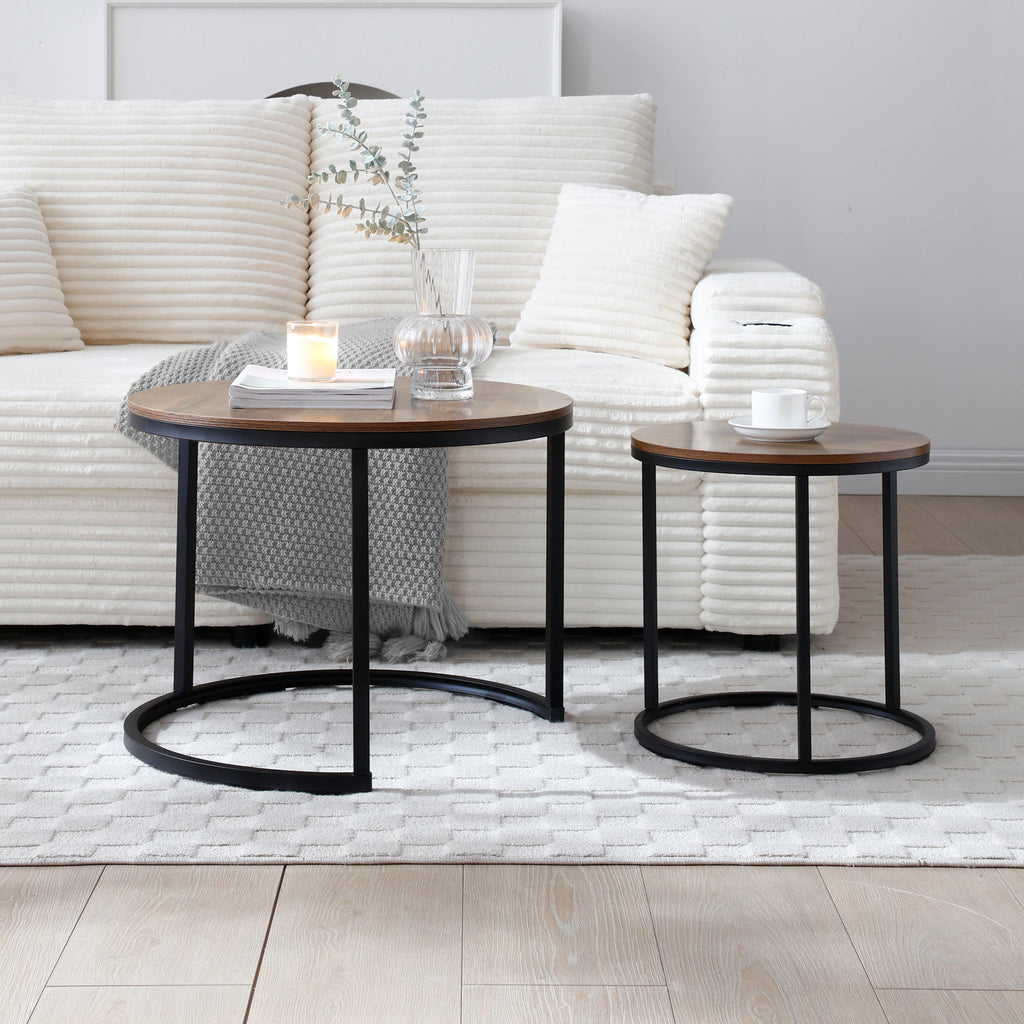 Set of 2 Round Nesting Coffee Tables
