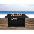 24" H Steel Propane Outdoor Fire Pit Table With Lid