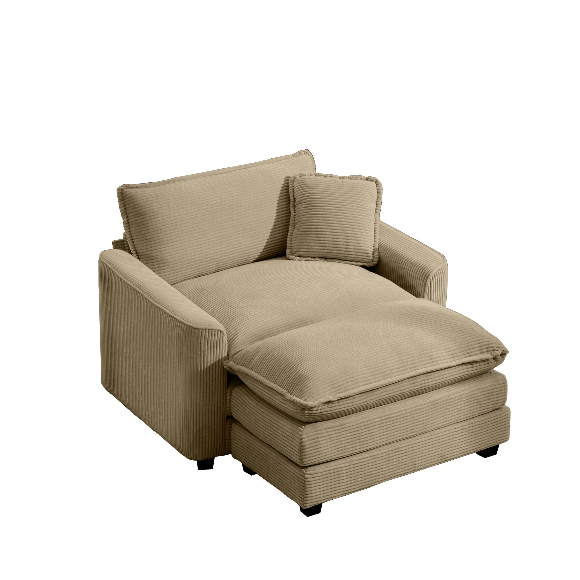 Comfortable Single Chair Deep Seat Sofa With Footstool