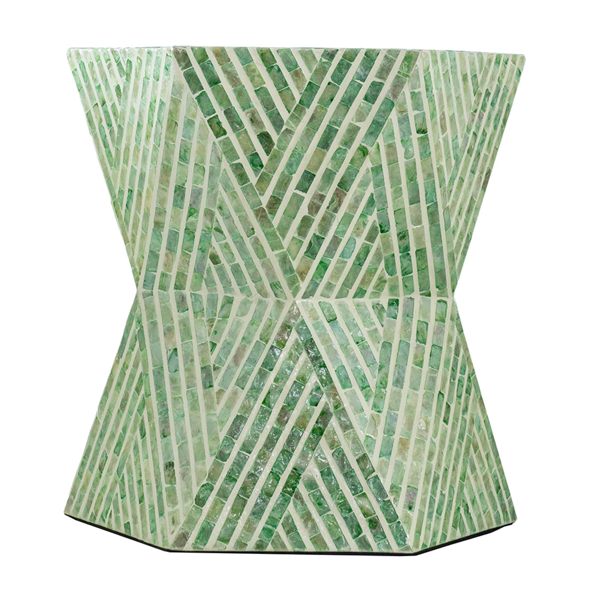 19" Tapered Green Pedestal Stool