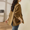 Womens Elegant Slit Blazer With Shoulder Pads