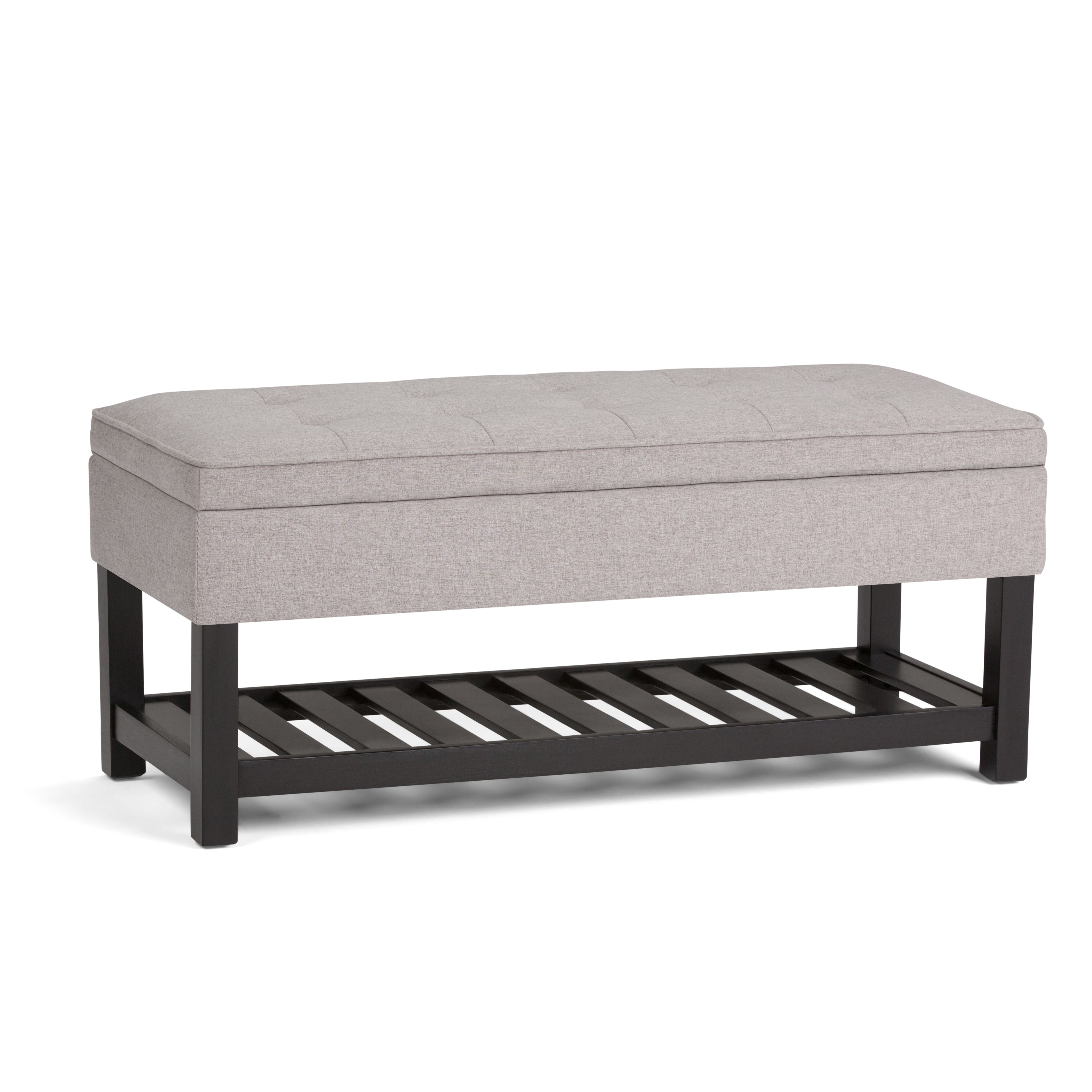 Cosmopolitan Storage Ottoman Bench with Open Bottom - Cloud