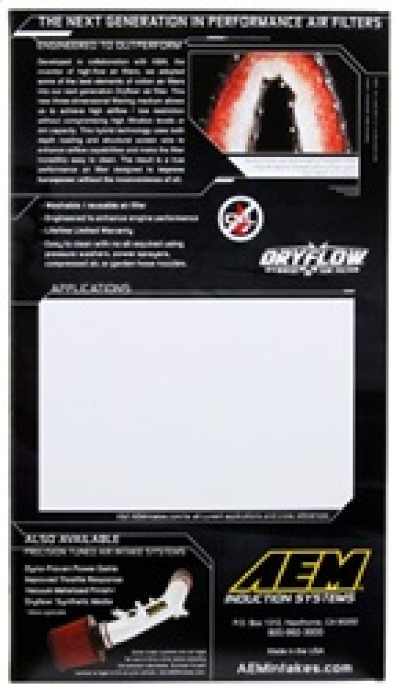 AEM Induction AEM 12-14 Mazda 3/6/CX-5 10.75in O/S L x 7.125in O/S W x 1.625in H DryFlow Panel Air Filter 28-20480