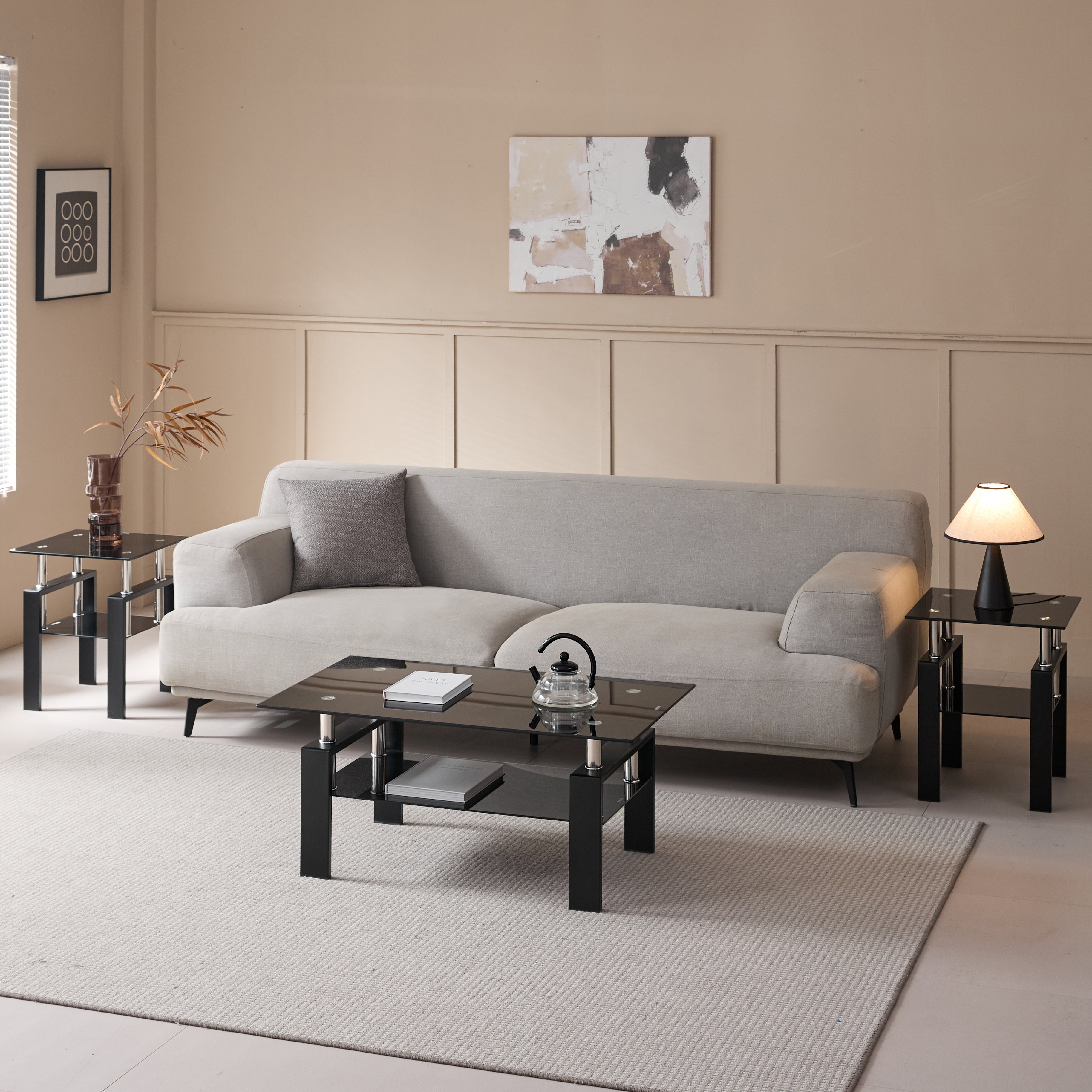 Tempered Black Glass Coffee Table
