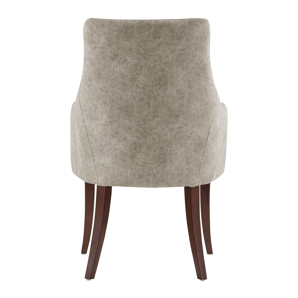 Connie Wood Vegan Leather and Velvet Armchair