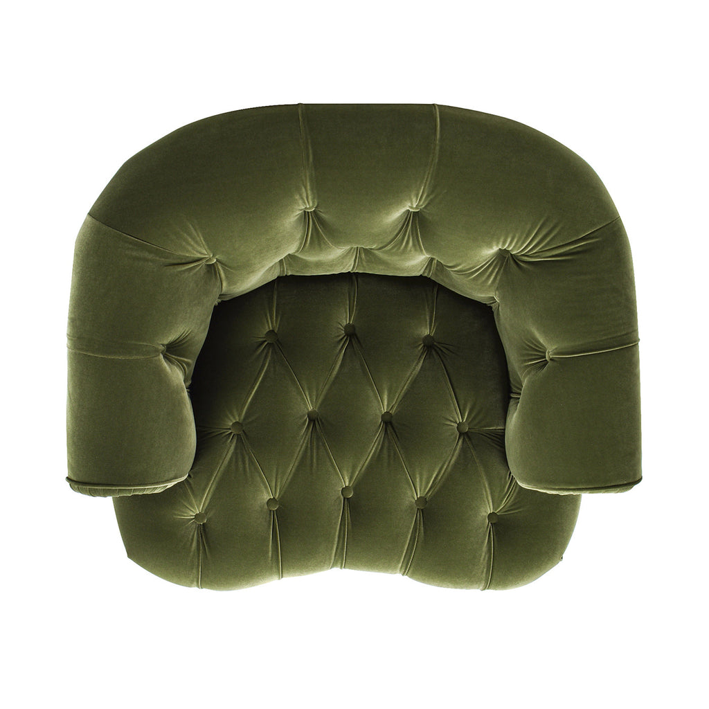 La Rosa Victorian Tufted Upholstered Accent Chair, Olive
