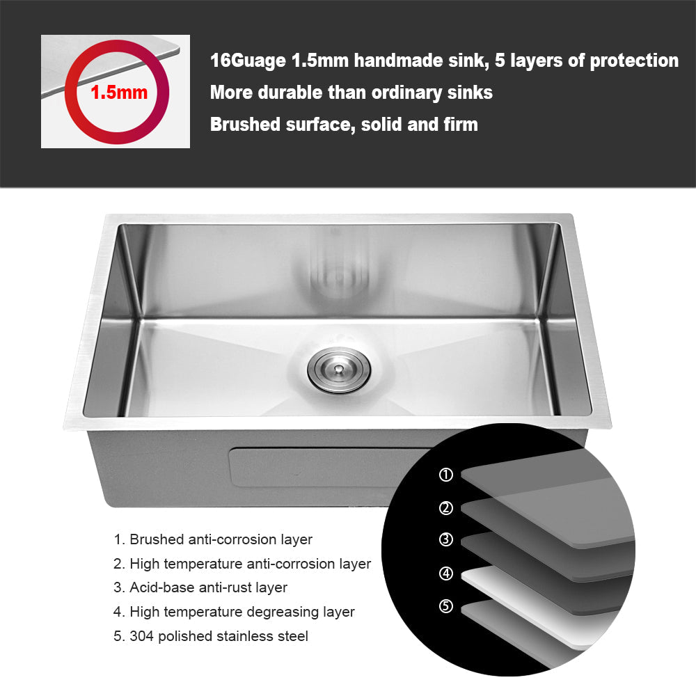 30 Inch Undermount Stainless Steel Kitchen Sink