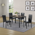 Furniture 5 Piece Metal Dinette Set with Faux Marble Top