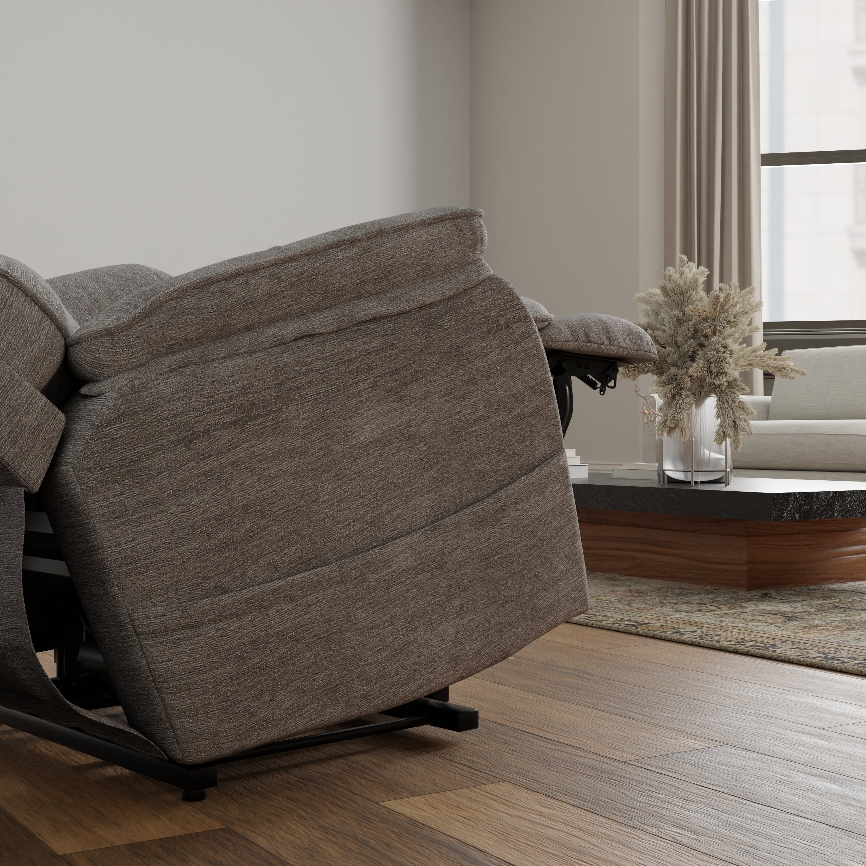 Plush Fabric Power Lift Chair In Lucie Dove
