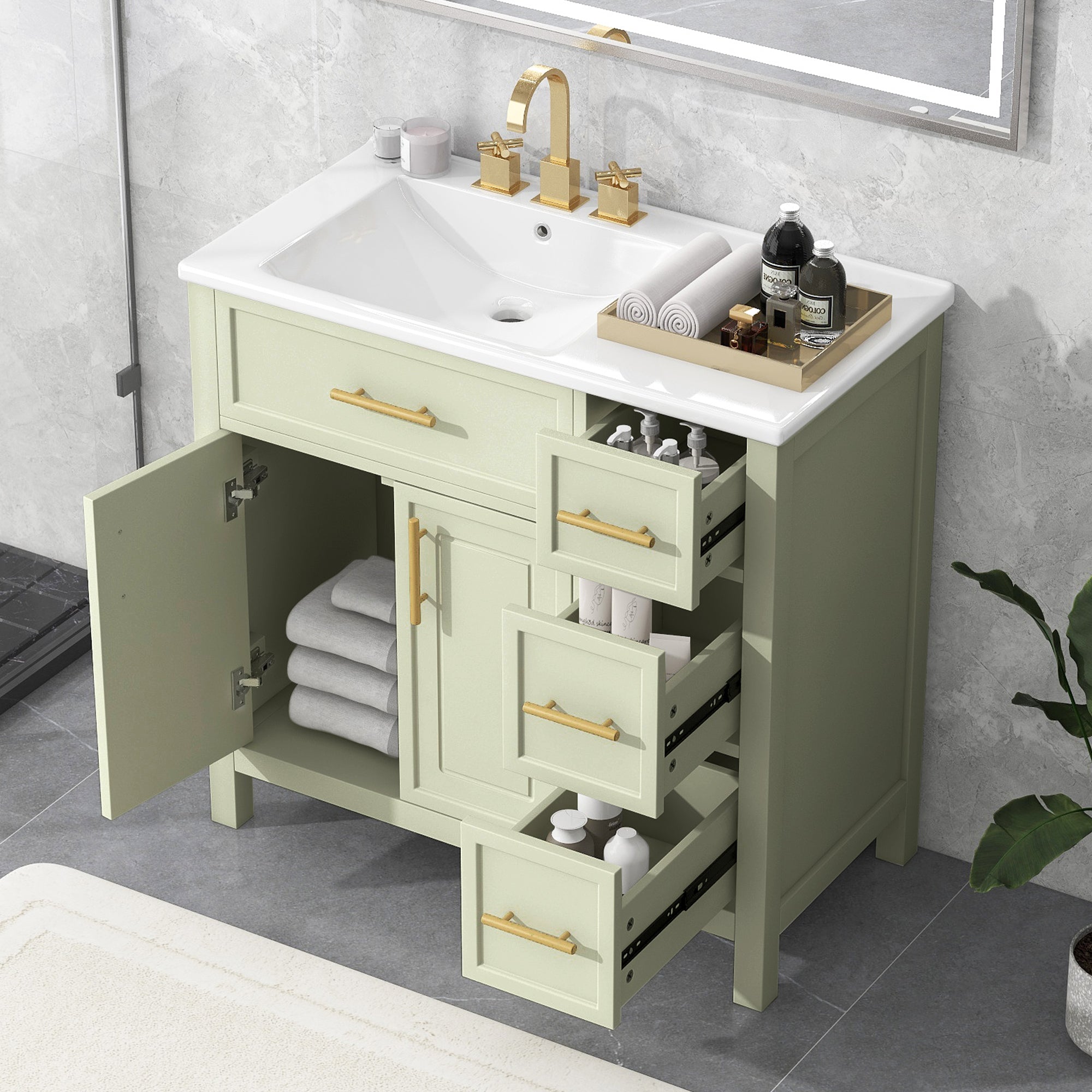 36" Bathroom Vanity with Sink Top