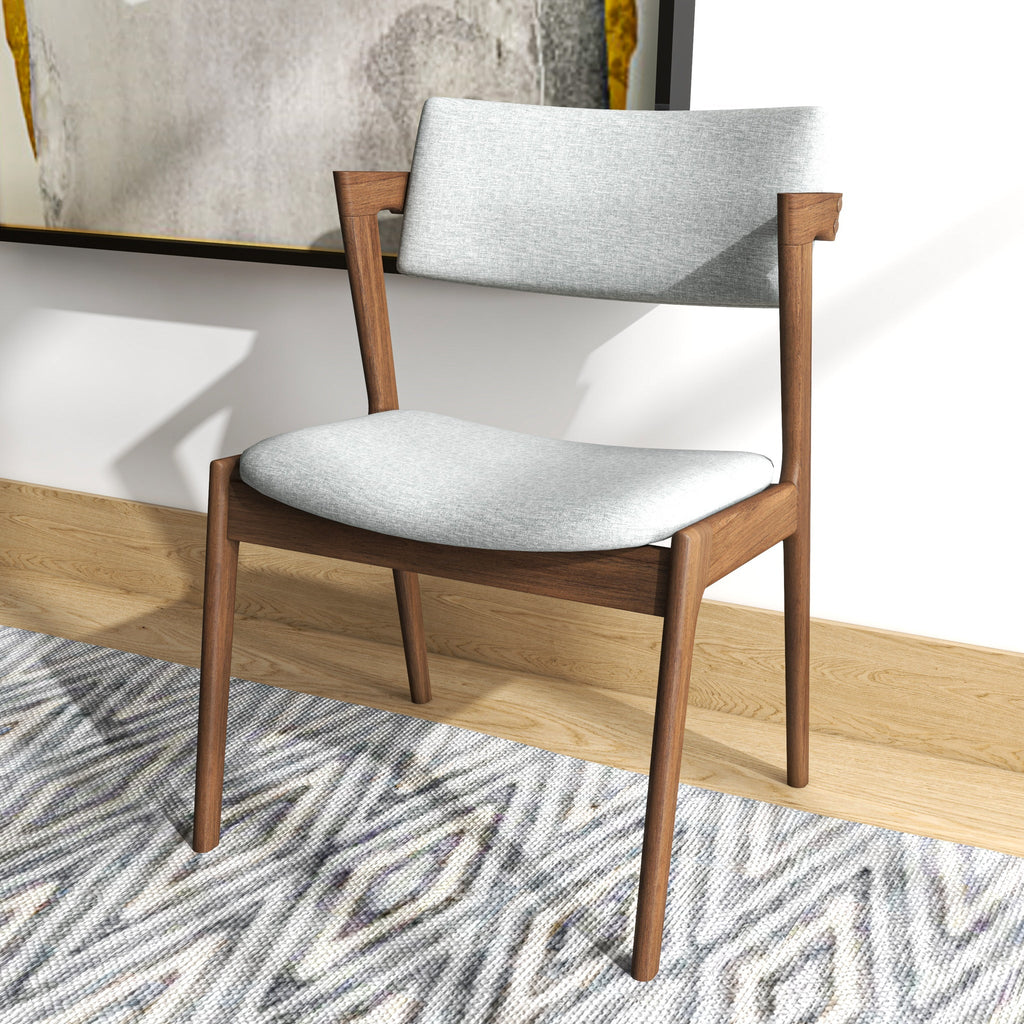 Edwin Light Gray Fabric Dining Chair Set of 2