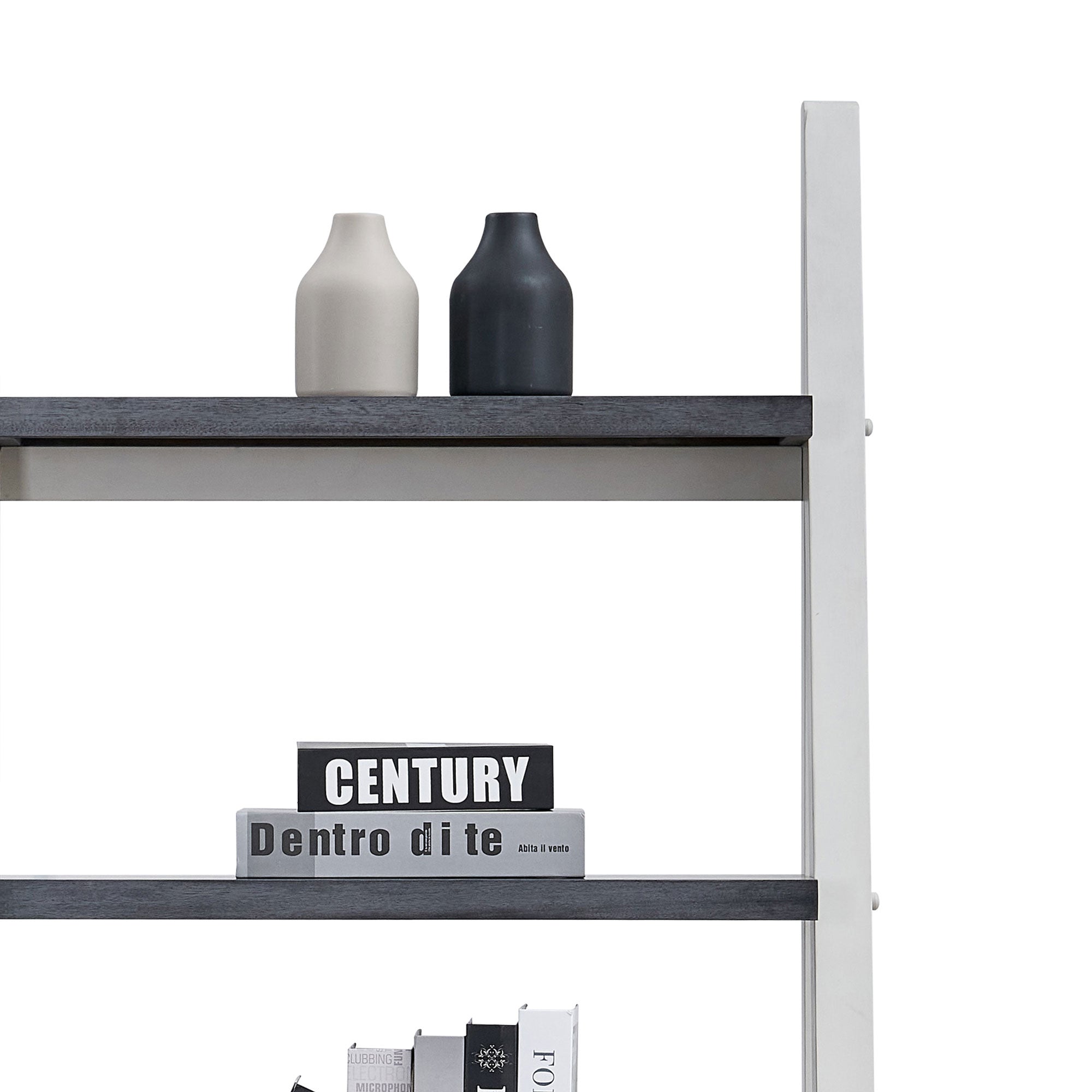 5-Tier Shelves with Rubber Wood Frame