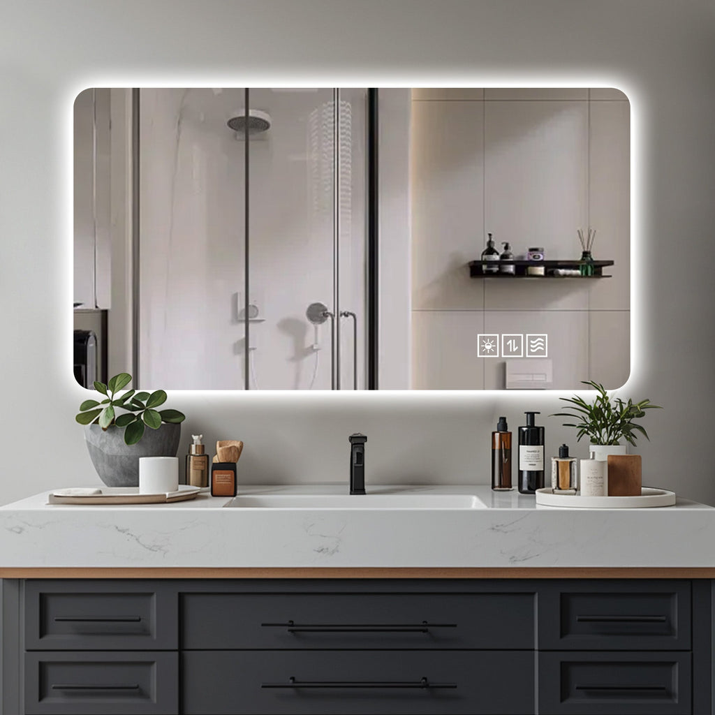 Wall Mounted LED Lighting Mirror - 24" x 48"