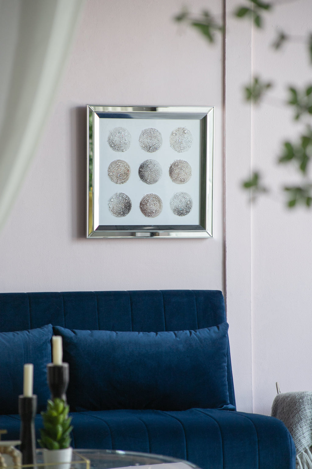 Ares Crystal Mirror Framed Wall Art