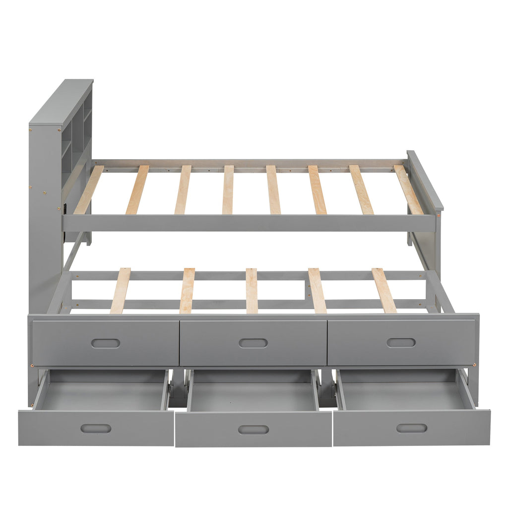 Twin Size Platform Bed with Storage Headboard and USB