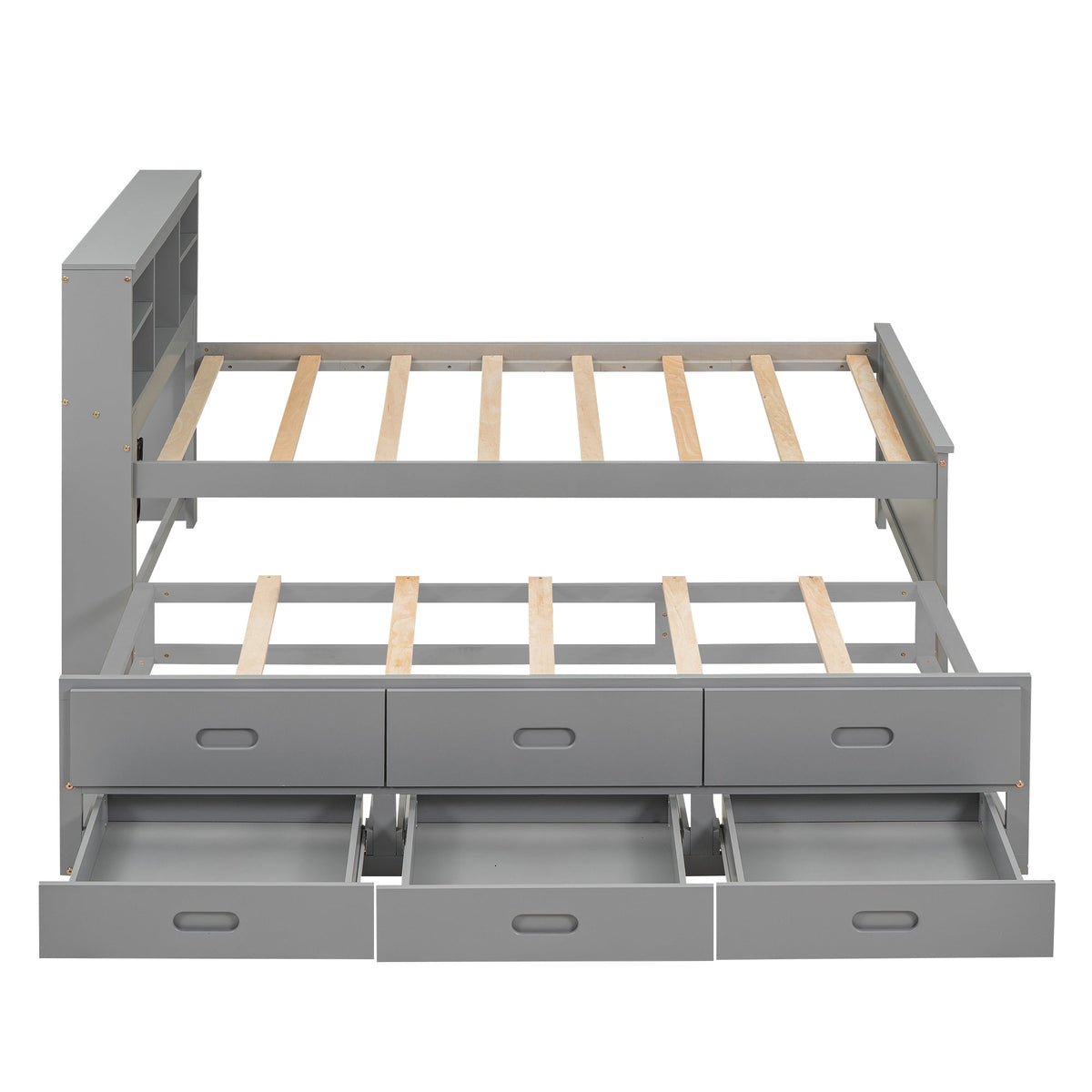 Twin Size Platform Bed with Storage Headboard and USB