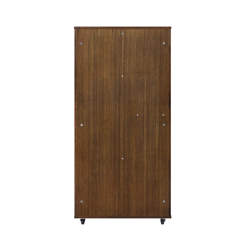 Basia Indoor Rubber Wood Cat Cabinet with Wheels