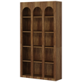 70.87" 5-Tier Rustic Brown Farmhouse Arched Bookcase
