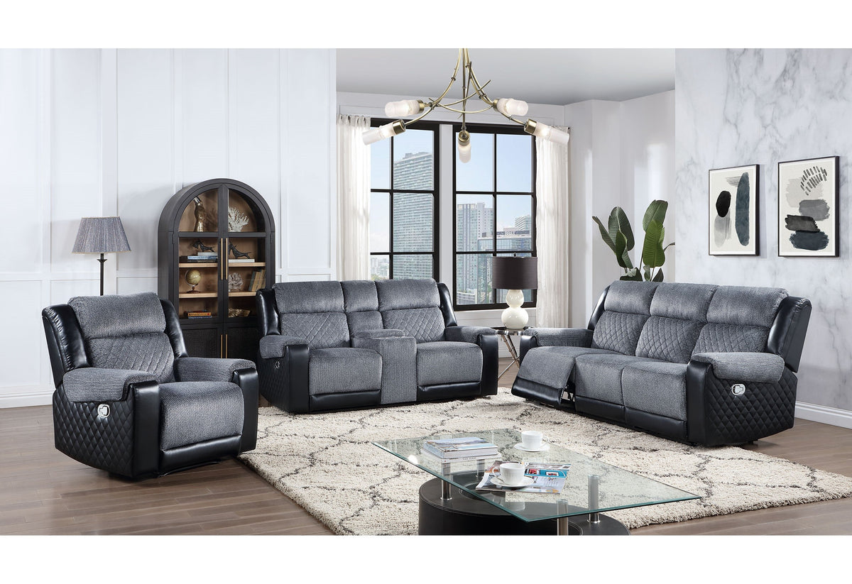 Alicia Grey/Black Recliner