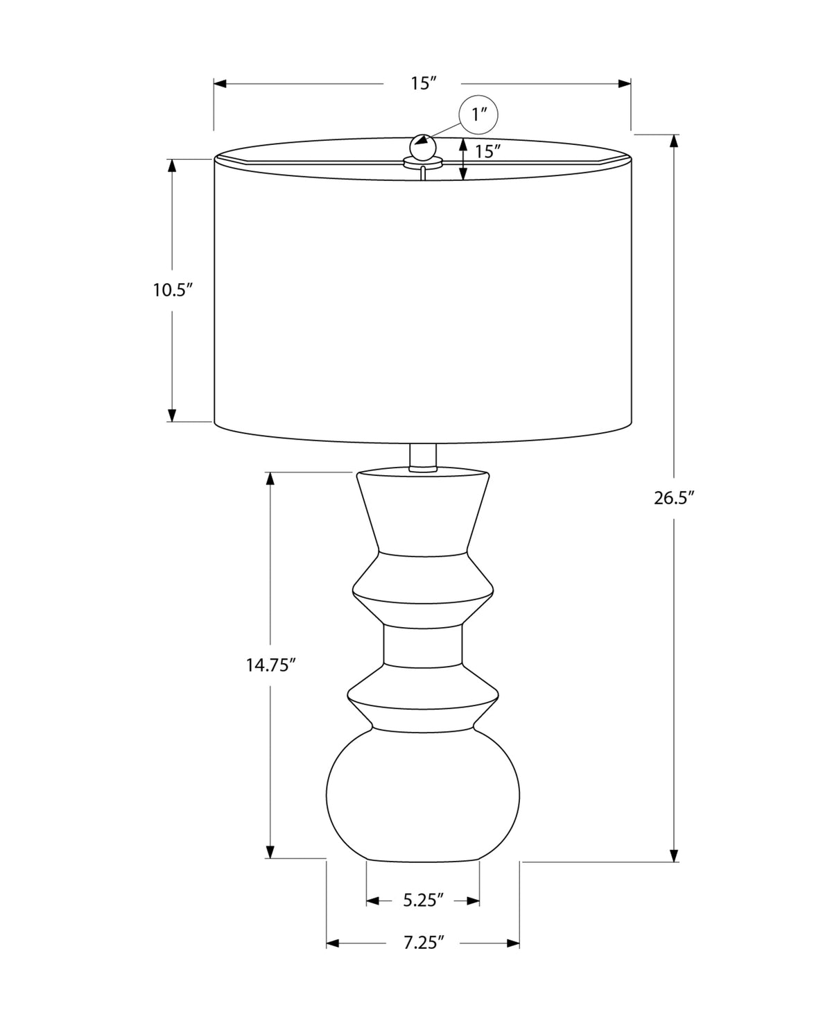 Premium 26"h Table Lamp with Unique Geometric Design