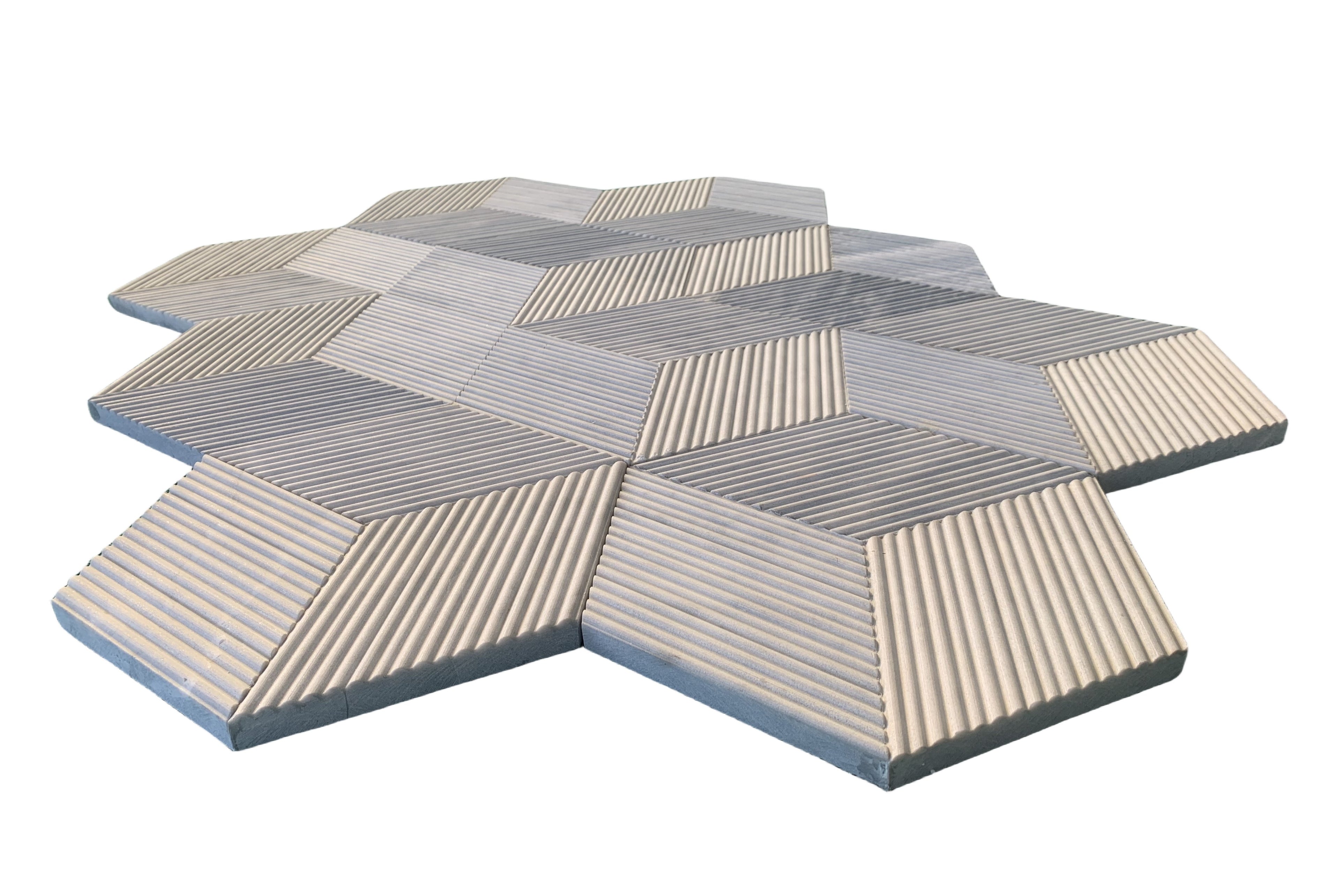 Hexagon Carrara Gray Marble Wall Décor