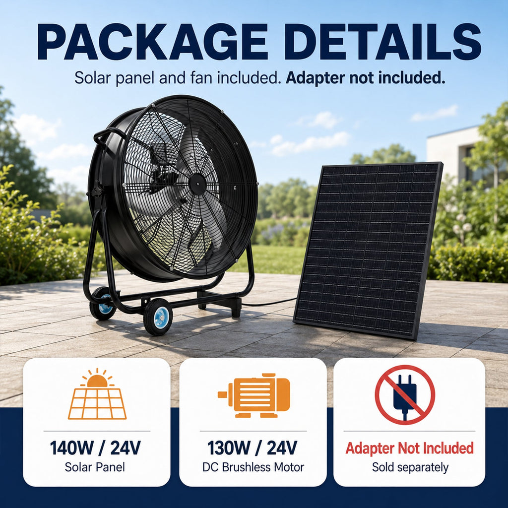 30" Wheeled Solar Fan