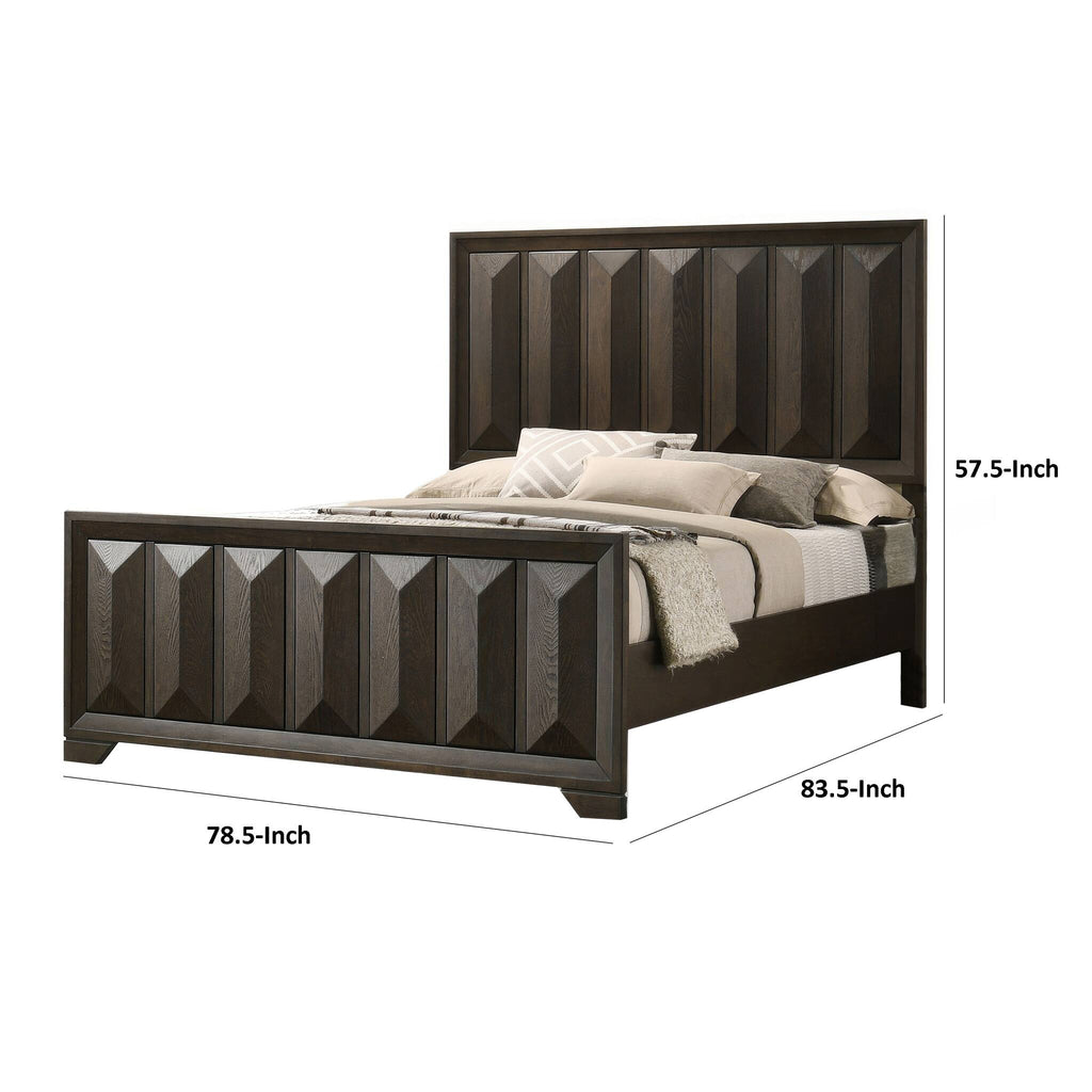 Espresso 1pc Eastern King Size Bed Panel Headboard