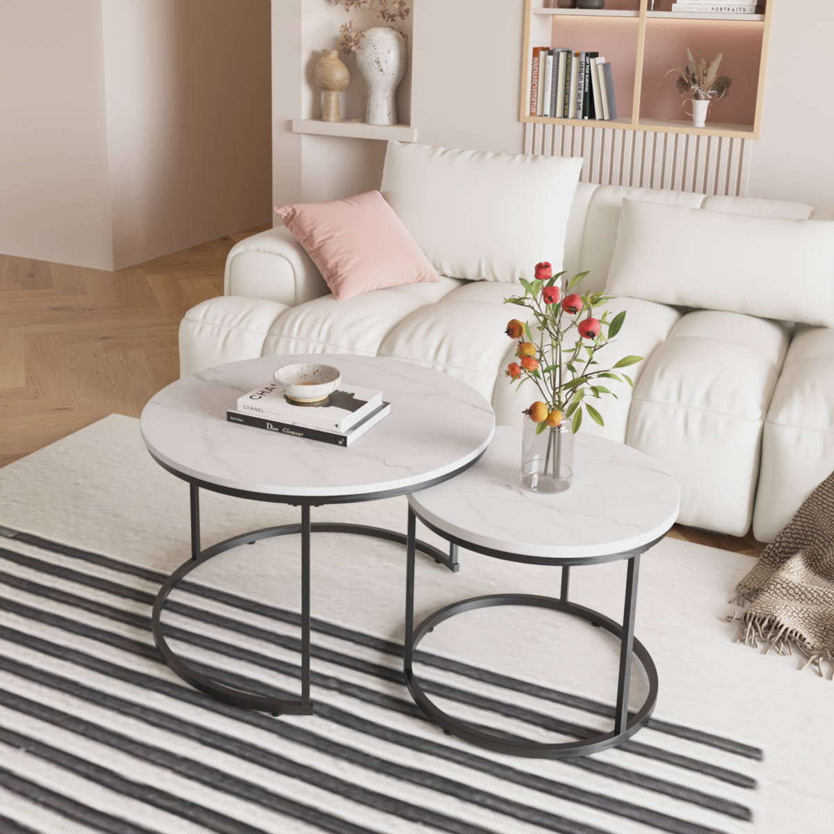 27.6" Nesting Coffee Table Set of 2