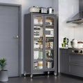 Open-Door Kitchen Shelving Multilevel Storage Cabinet
