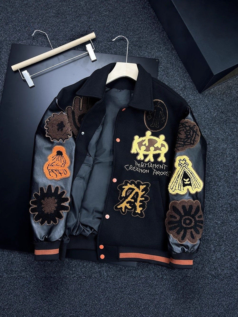 Retro-style Baseball Jacket Woolen For Young Men And Women Couples Version