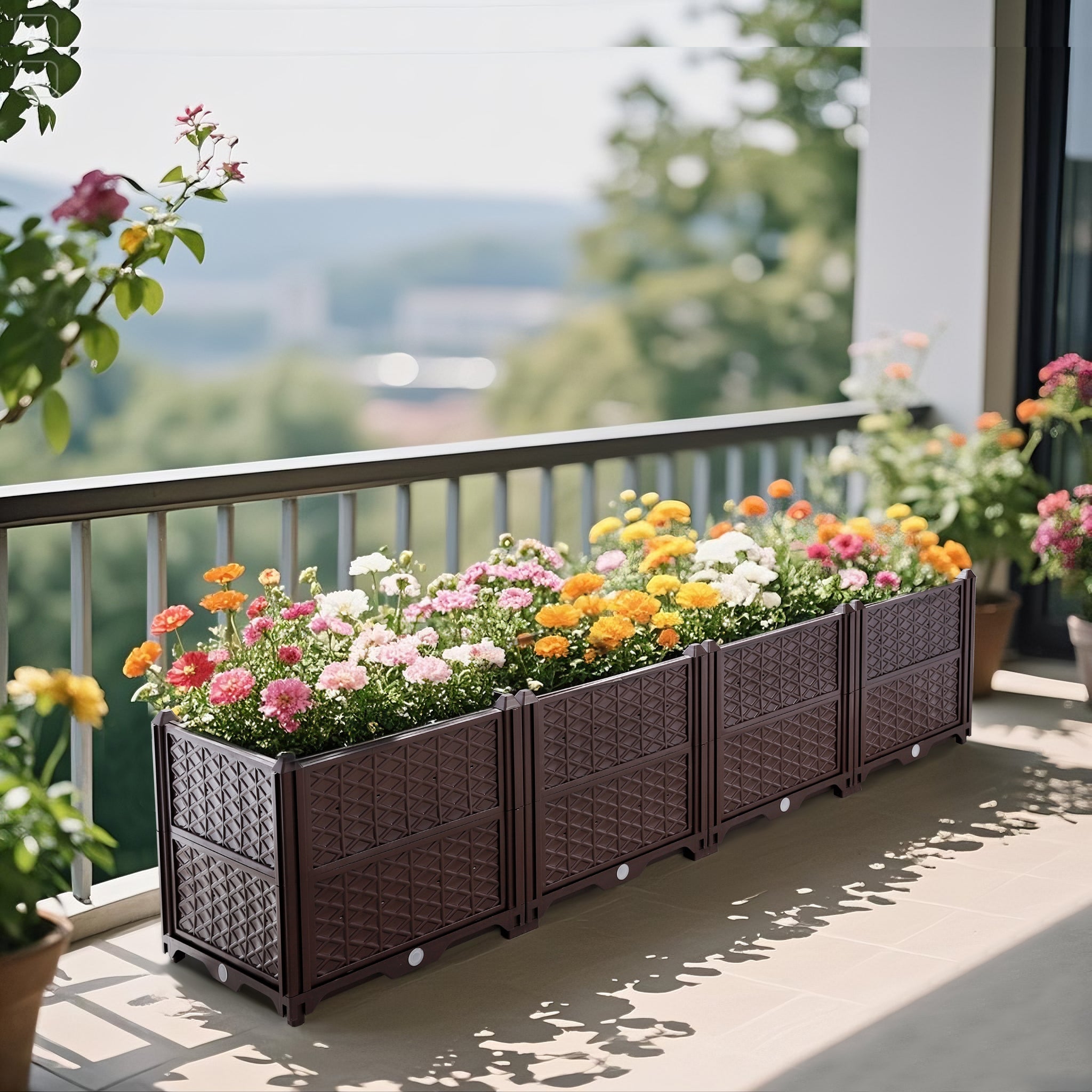 Indoor and Outdoor Rectangular Plastic Planting Box